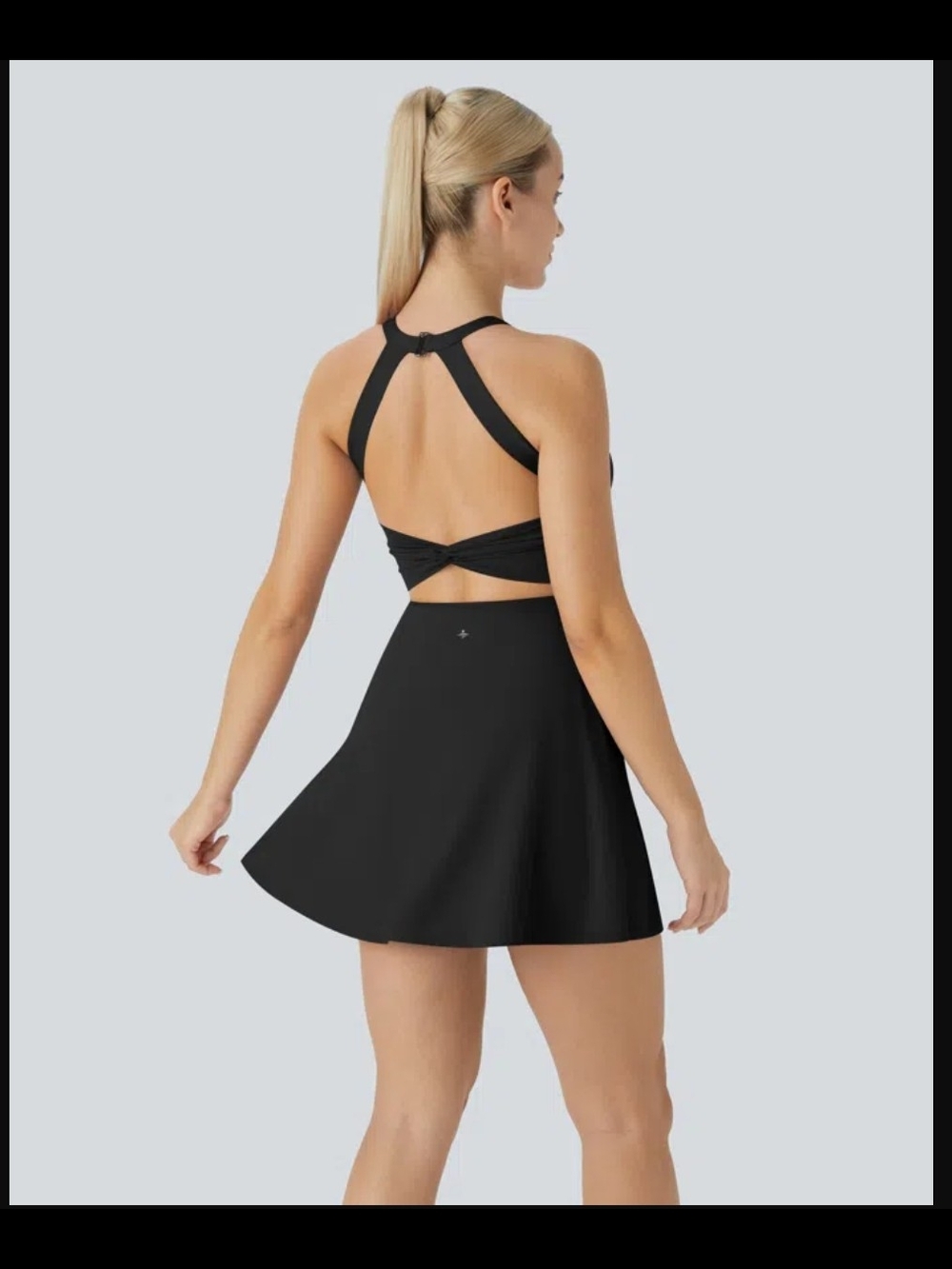 NWT size Large HALARA Black SoftlyZero Airy Athletic Dress - Picture 3 of 9